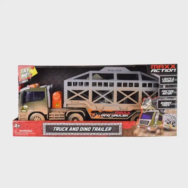 Maxx Action Long Haul Truck and Dino Trailer