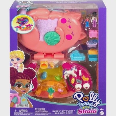 Polly Pocket Starring Shani Cuddly Cat Purse Compact Playset