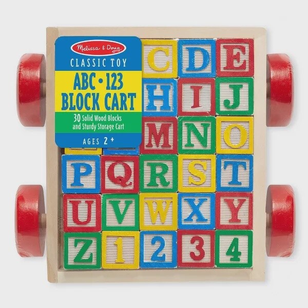 Melissa &amp; Doug® Classic ABC Wooden Block Cart