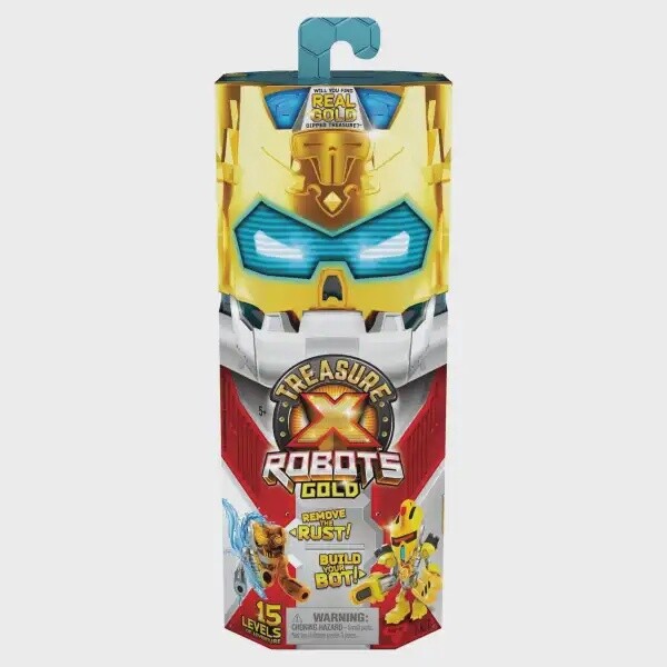Treasure X Robots Gold - Kit De 6 Robots à Découvrir Avec Or VÉRITABLE - Jeu D'Aventure à 15 Niveaux