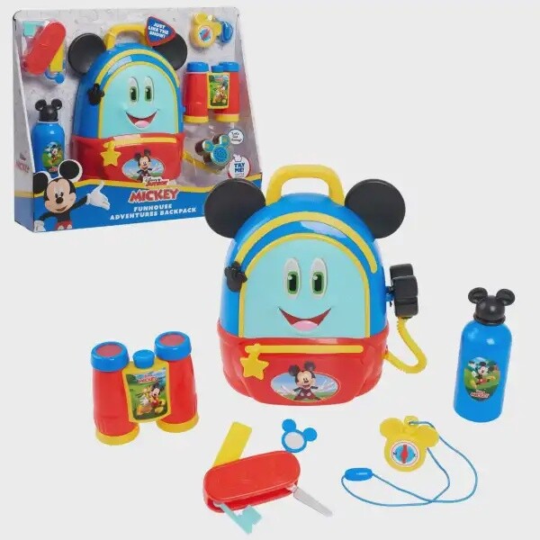 Disney Junior Mickey Mouse Funhouse Adventures Backpack 5 Piece Pretend Play Se