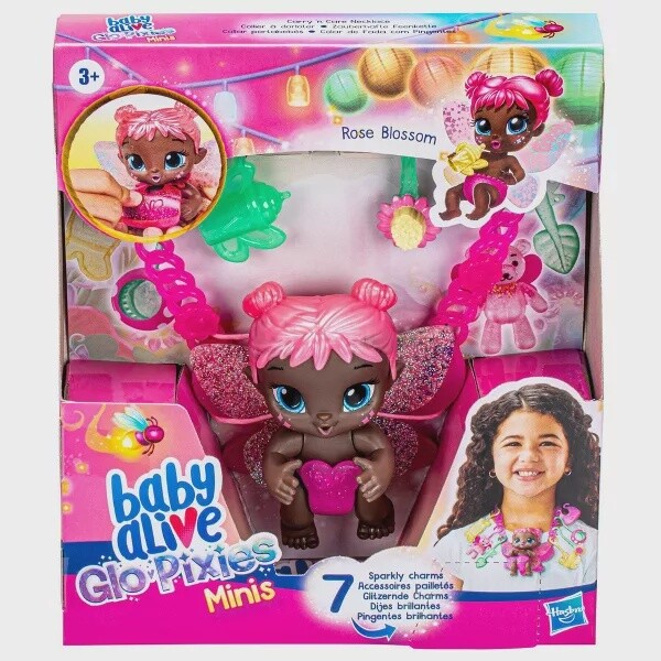 Baby Alive Glo Pixies Minis Carry â€˜n Care Necklace Rose Blossom Baby Doll