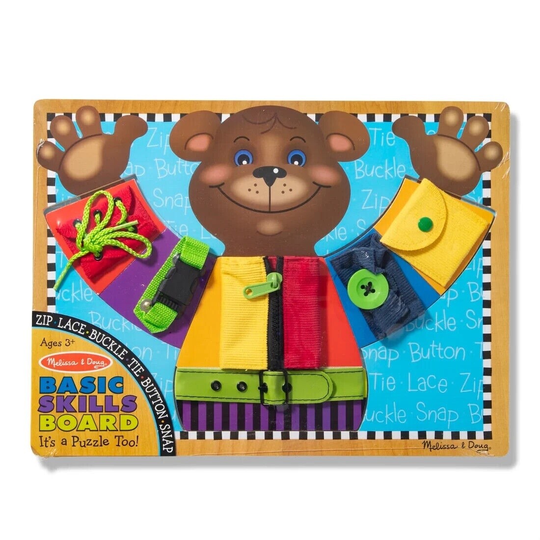Basic Skills Board and Puzzle - Melissa &amp; Doug EDUCATIONAL WOODEN TOY 13784