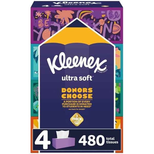 Kleenex Back-to-School Ultra Soft Facial Tissue - 4pk/120ct