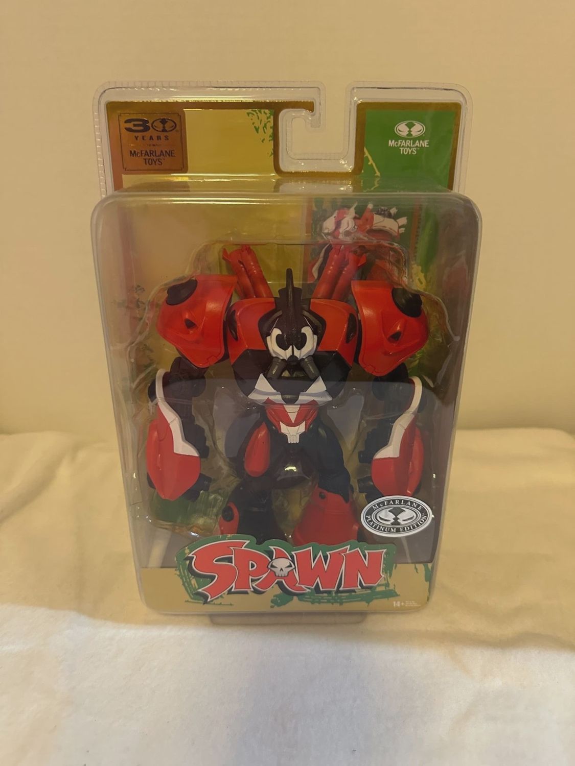 Robot Wars Spawn PLATINUM CHASE VARIANT - McFarlane Toys 30th Anniversary 7&quot; Action Figure