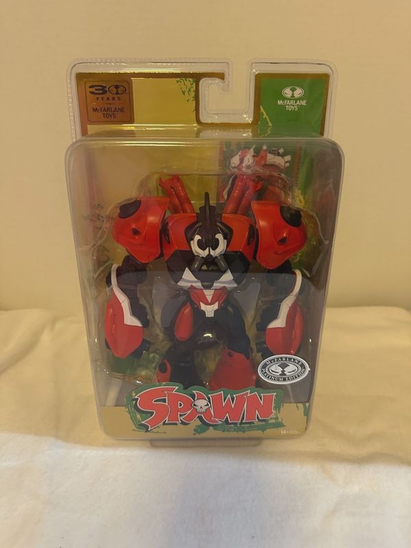 Robot Wars Spawn PLATINUM CHASE VARIANT - McFarlane Toys 30th Anniversary 7&quot; Action Figure