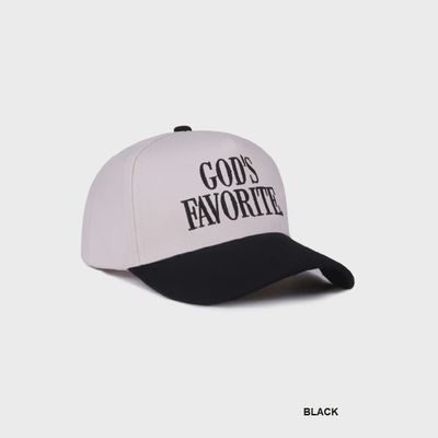 God's Favorite Two Tone Canvas Cotton Cap Black
