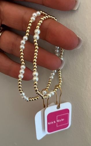 Gold Filled &amp; Pearl Bracelet - Water Proof/ Non-Tarnish