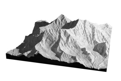 Mount Everest ♦ 1:25.000 ♦ unbemalt (weiß), kleiner Ausschnitt
