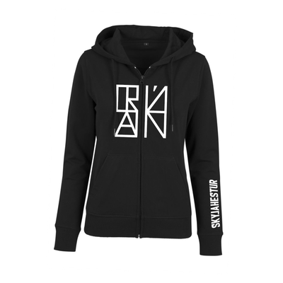 Frauen Zip Hoodie „Frýsa“ schwarz