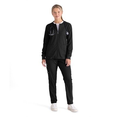 Grey&#39;s Anatomy Zip Front Warm-Up Jacket Black