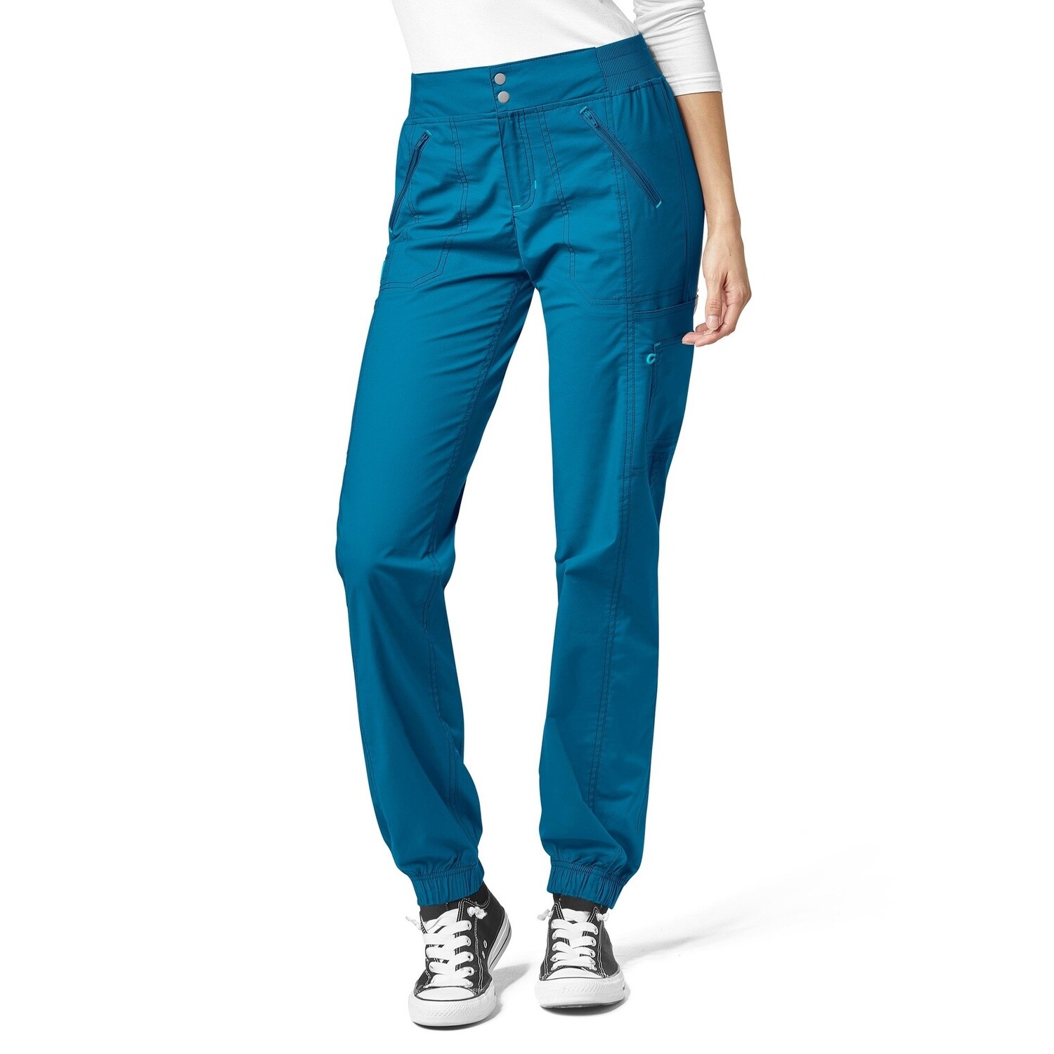 WonderFLEX Utility Cargo Zip Jogger PETITE Ocean