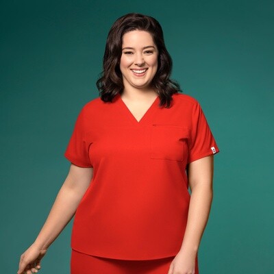 Wonder Wink Thrive V-Neck Top Cherry Tomato