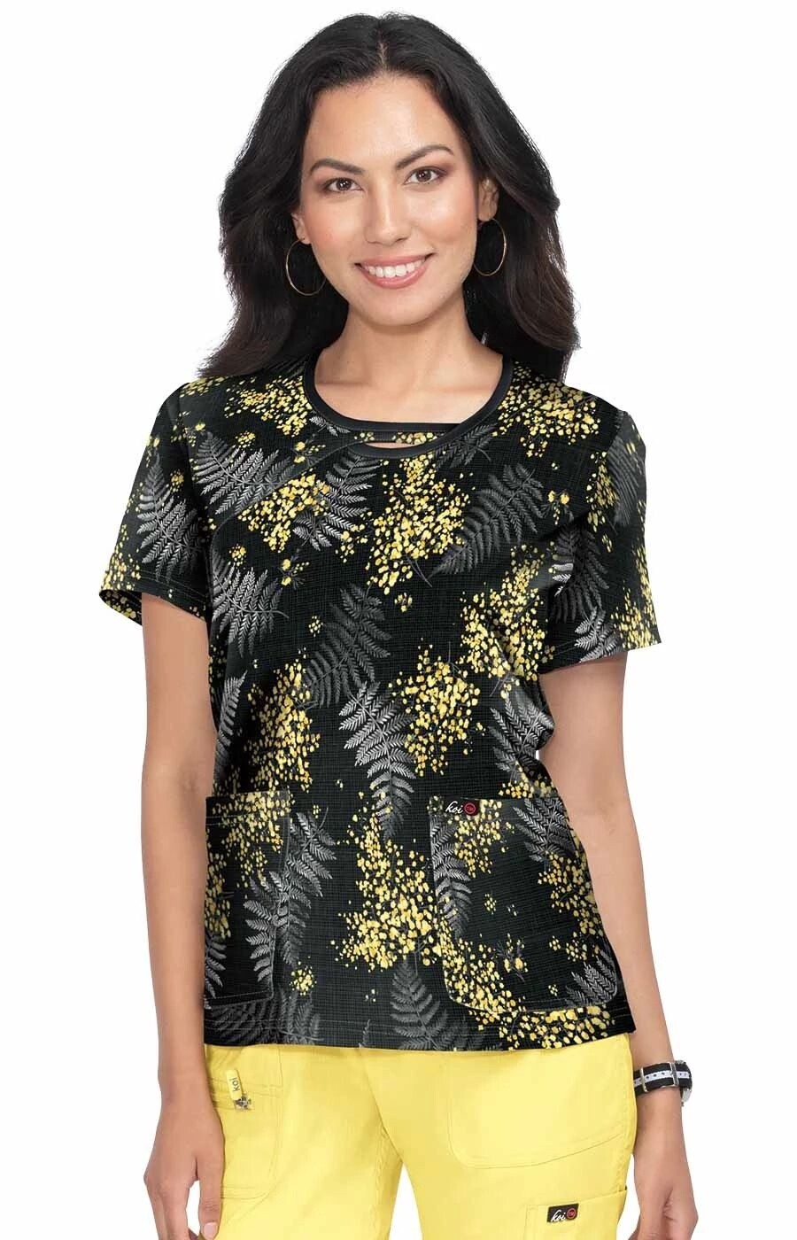 Koi Lite Lola Top Babys Breath Floral