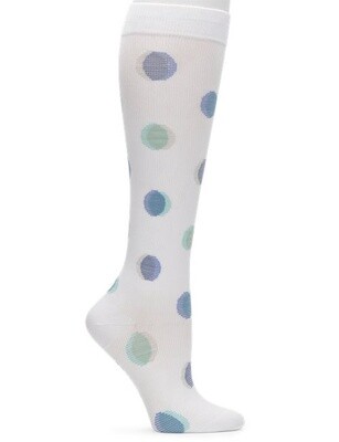 Nurse Mates Compression Socks Dot Fusion White M