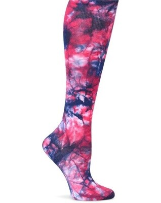 Nurse Mates Compression Socks TieDye Navy/Magenta