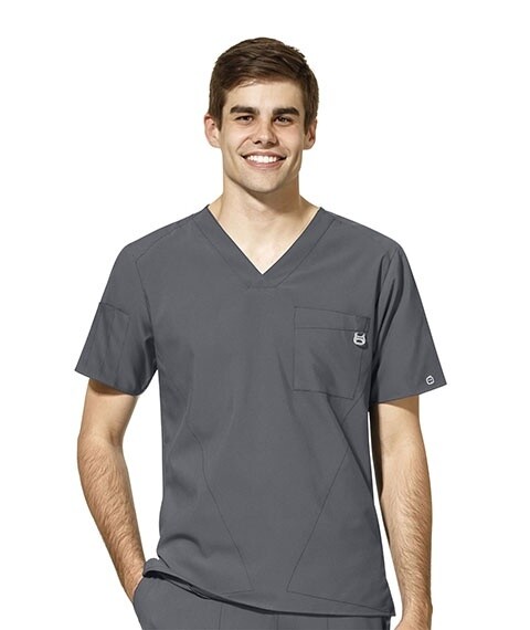 Wonder Wink W123 Men&#39;s V-Neck Top, Size: Med, Color: Pewter