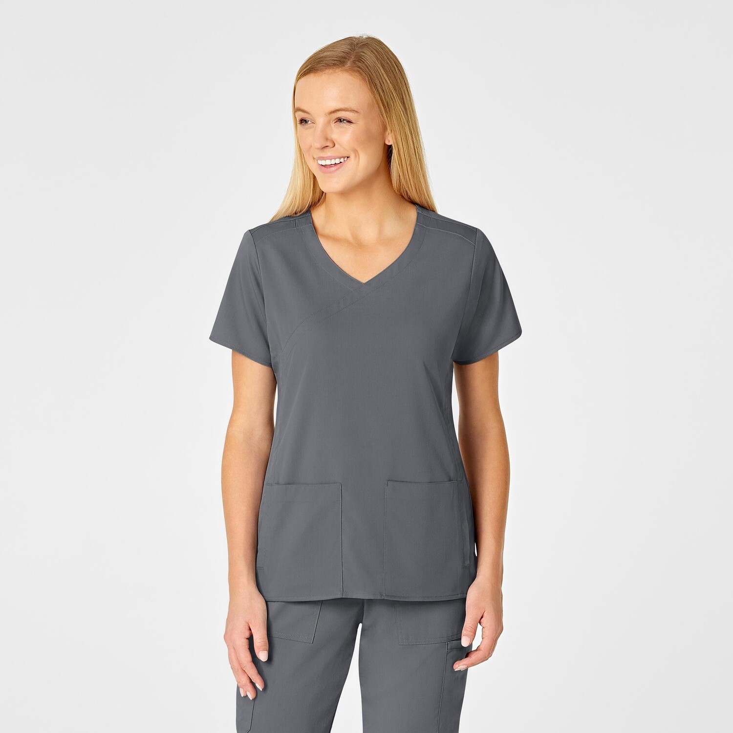 Wonder Wink Women&#39;s Mock Wrap Top, Size: XS, Color: Pewter