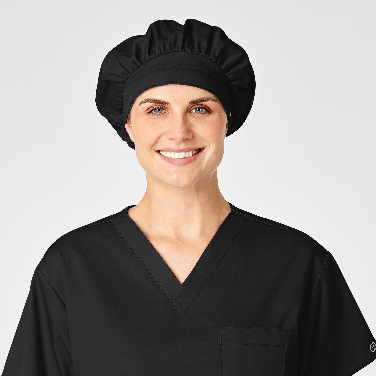 Wonder Wink Unisex Solid Scrub Bouffant Cap, Color: Black