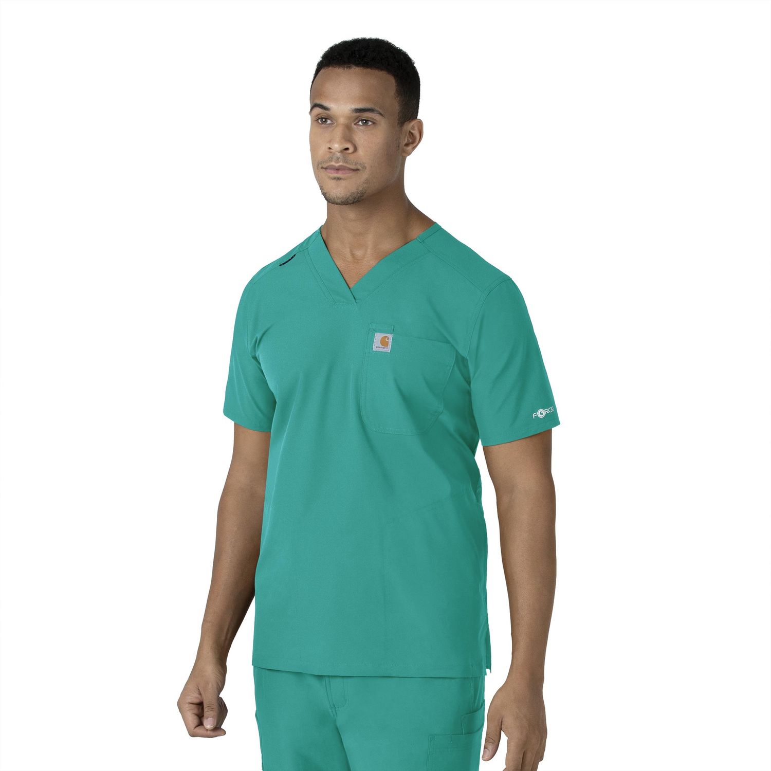 Carhartt Men&#39;s Force V-Neck Top, Size: Med, Color: Teal