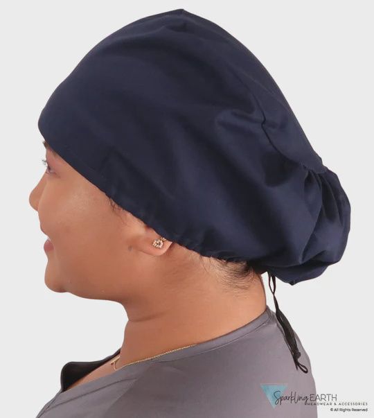 Sparkling Earth Comfort Scrub Cap, Pattern: Navy
