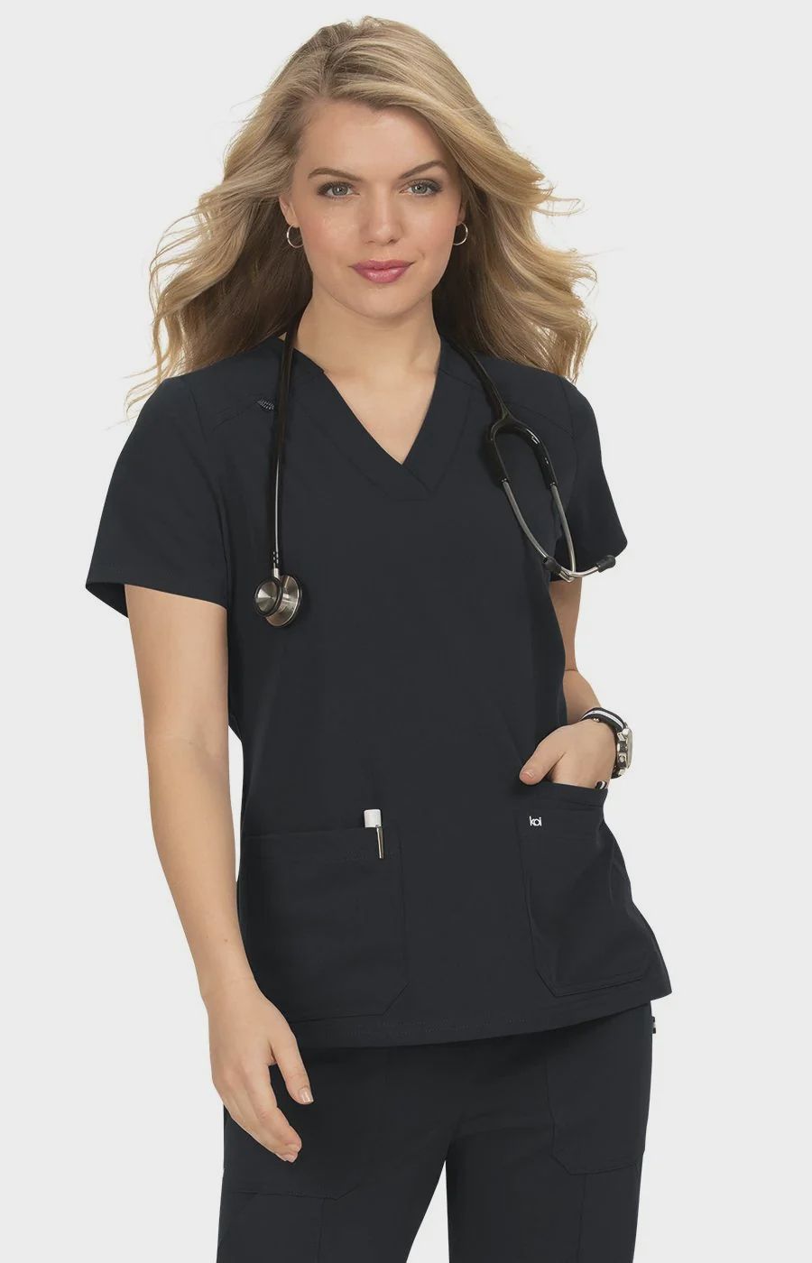 Koi Hustle and Heart Top, Color: Black, Size: XS