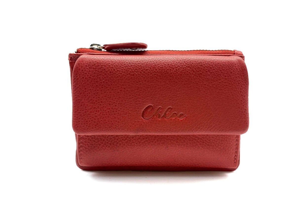 MINI BILLETERA MUJER CHLOE MyWallets ROJO CARTERA DE PIEL PEQUEÑA 