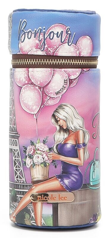 NECESER TUBO CON ESPEJO PORTATODO NICOLE LEE PARIS rosa
