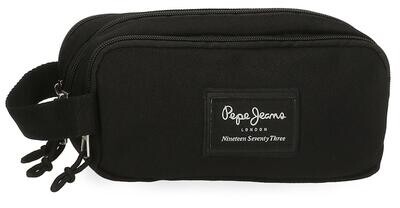 ESTUCHE portatodo LISO PEPE JEANS triple negro 