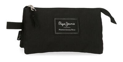 ESTUCHE portatodo LISO PEPE JEANS  NEGRO triple