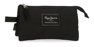 ESTUCHE portatodo LISO PEPE JEANS NEGRO triple