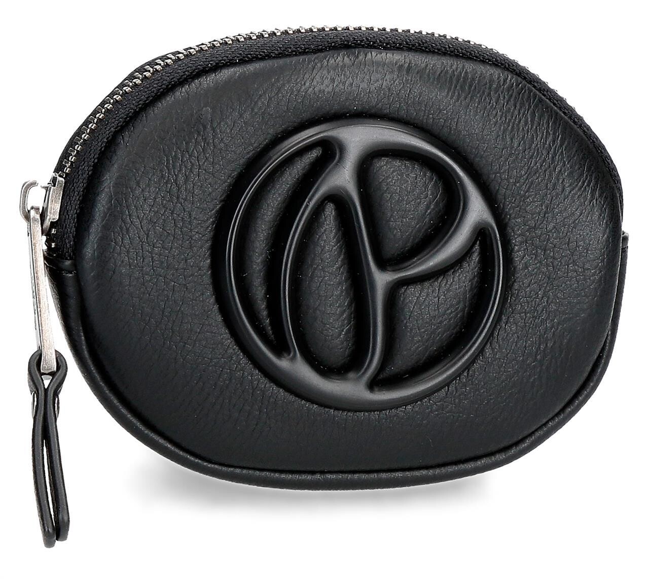 MONEDERO PEPE JEANS negro con cremallera portamonedas 