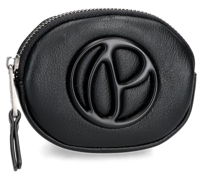 MONEDERO PEPE JEANS negro con cremallera portamonedas 