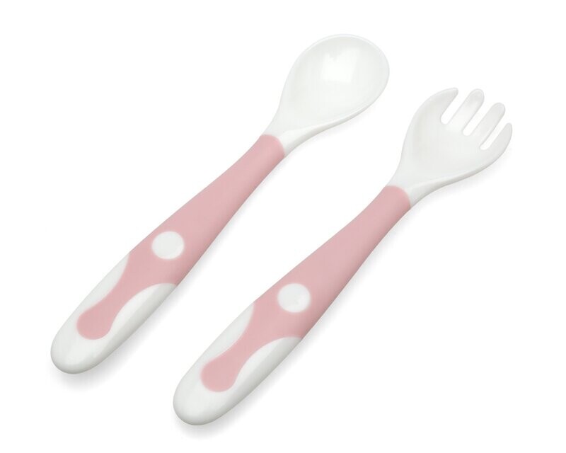 CUBIERTOS  BEBÉ PLEGLABLES KIOKIDS ROSA recién nacido 