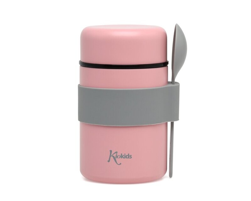 TERMO BEBÉ KIOKIDS ROSA CON cuchara 