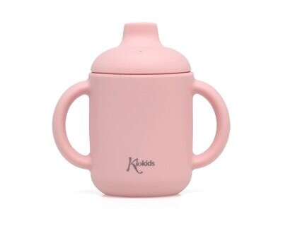 TAZA APRENDIZAJE BEBÉ SILICONA KIOKIDS ROSA