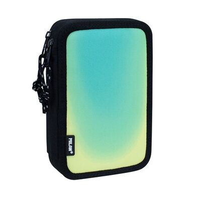 PLUMIER ESTUCHE ESCOLAR MILAN  multicolor Sunset  2 pisos 2 cremallera 