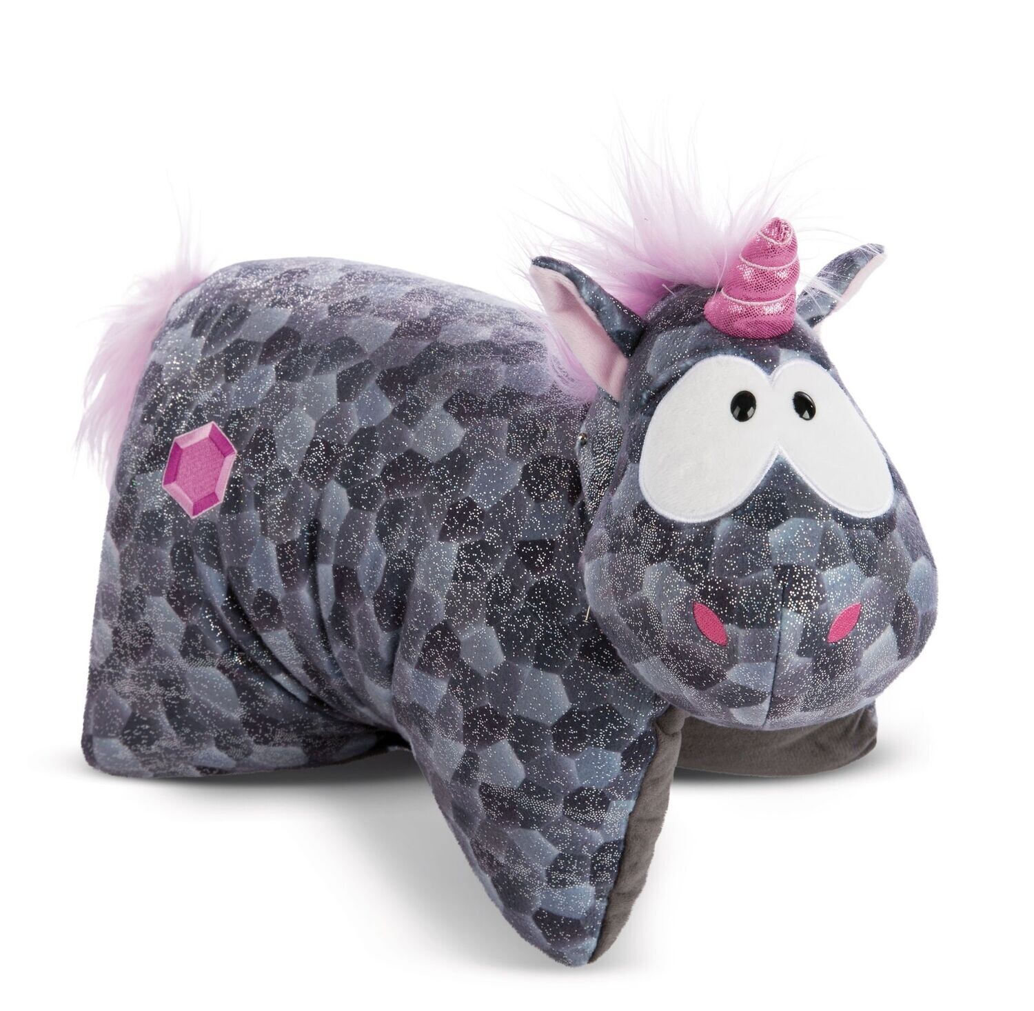 COJIN UNICORNIO PLEGABLE NICI PELUCHE PLATA almohada plegable 
