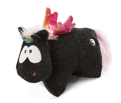 COJIN UNICORNIO PELUCHE PLEGABLE NICI negro con alas multicolor 