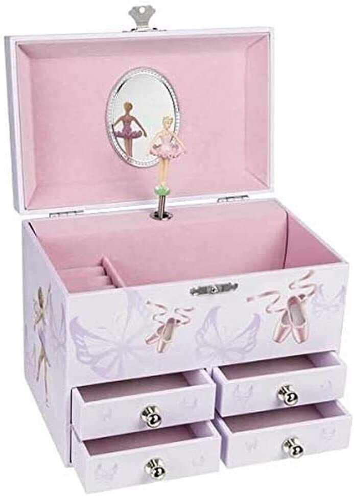JOYERO MUSICAL BAILARINA con compartimentos caja de música 