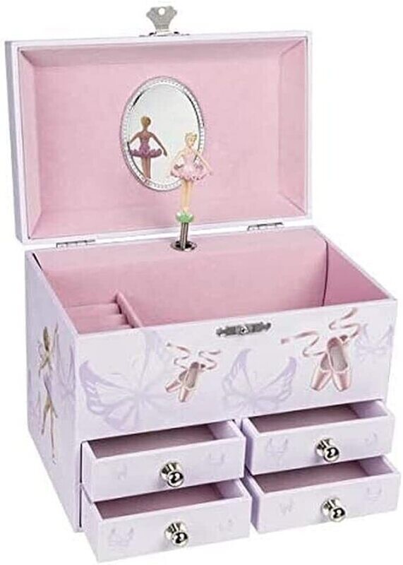 JOYERO MUSICAL BAILARINA con compartimentos caja de música 