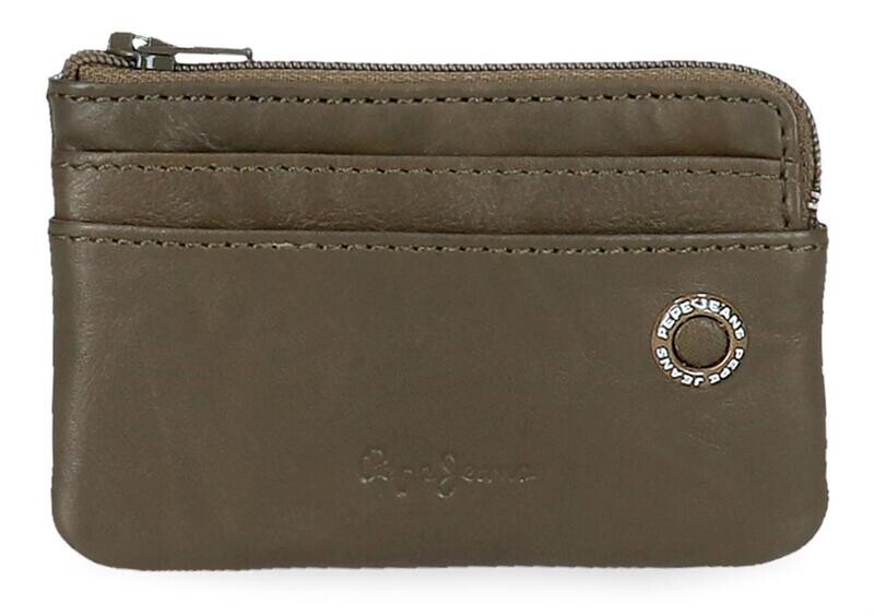 MONEDERO PEPE JEANS con tarjetero caqui kaki portamonedas piel 