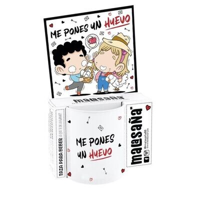 TAZA ROMÁNTICA GRACIOSA UN HUEVO San Valentín ENAMORADOS Malasaña AMOR LOVE 