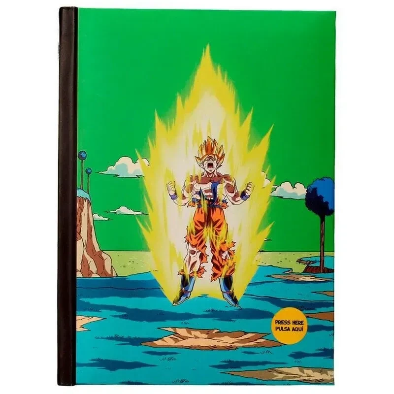 LIBRETA CON LUZ GOKU CUADERNO tapa luminosa 