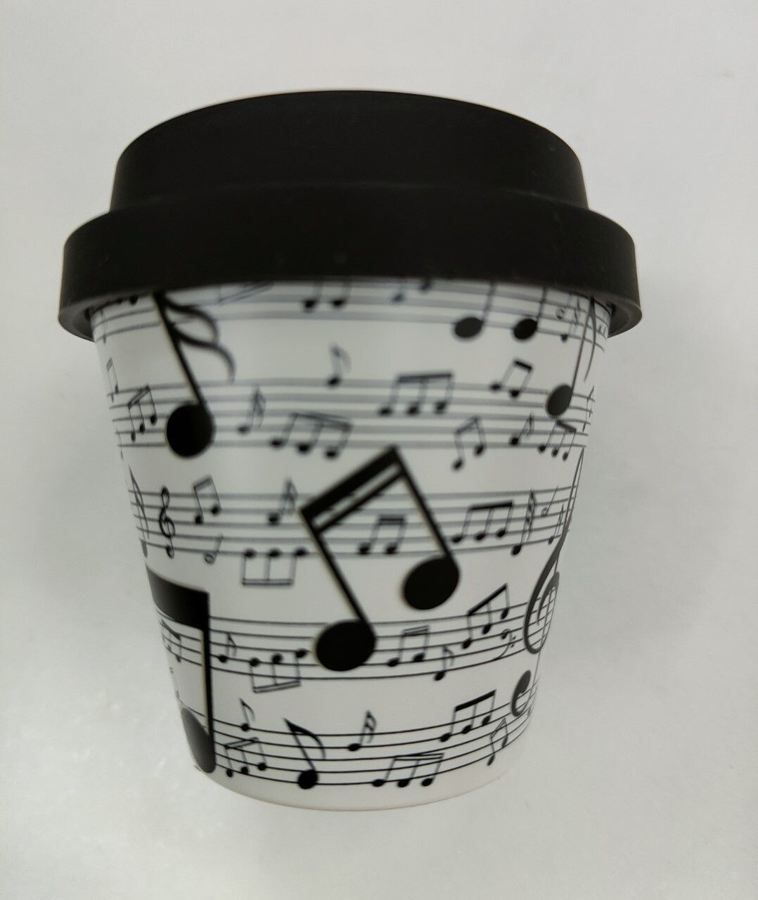 VASO MINI MÚSICA I DRINK 90ml TAZA con tapa BAMBÚ NOTAS MUSICALES 