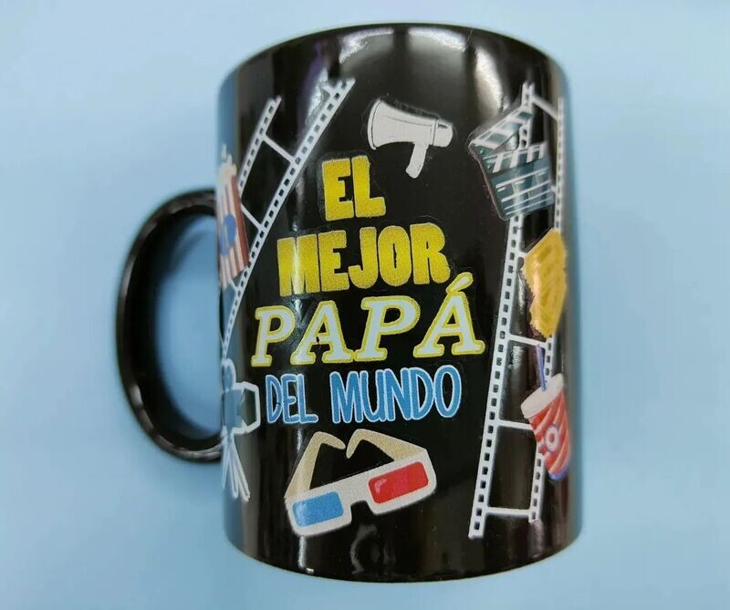 TAZA EL MEJOR PAPÁ negra padre papa 