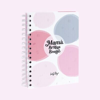 LIBRETA A5 MAMÁ BRILLAS BONITO Cuaderno tapa dura para regalar 