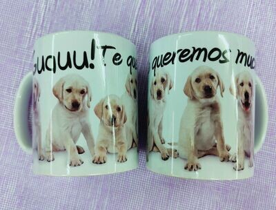 TAZA PERROS fotografía GUAU!!! TE QUEREMOS MUCHO 