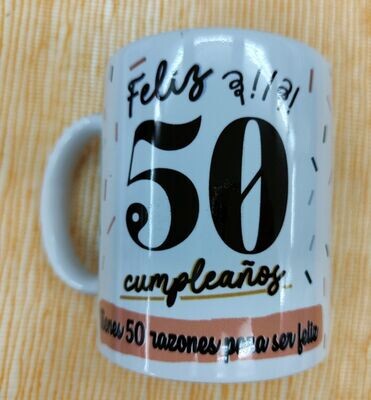 TAZA 50 AÑOS CUMPLEAÑOS cincuenta años 