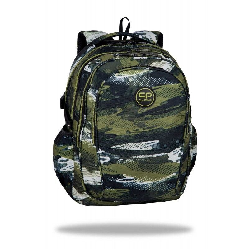MOCHILA COOLPACK 4 cremalleras FACTOR CAMUFLAJE verde GECKO tamaño carpeta (muy grande)